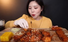 韩国大嘴小姐姐吃炸鸡腿,瞬间圈粉无数！
